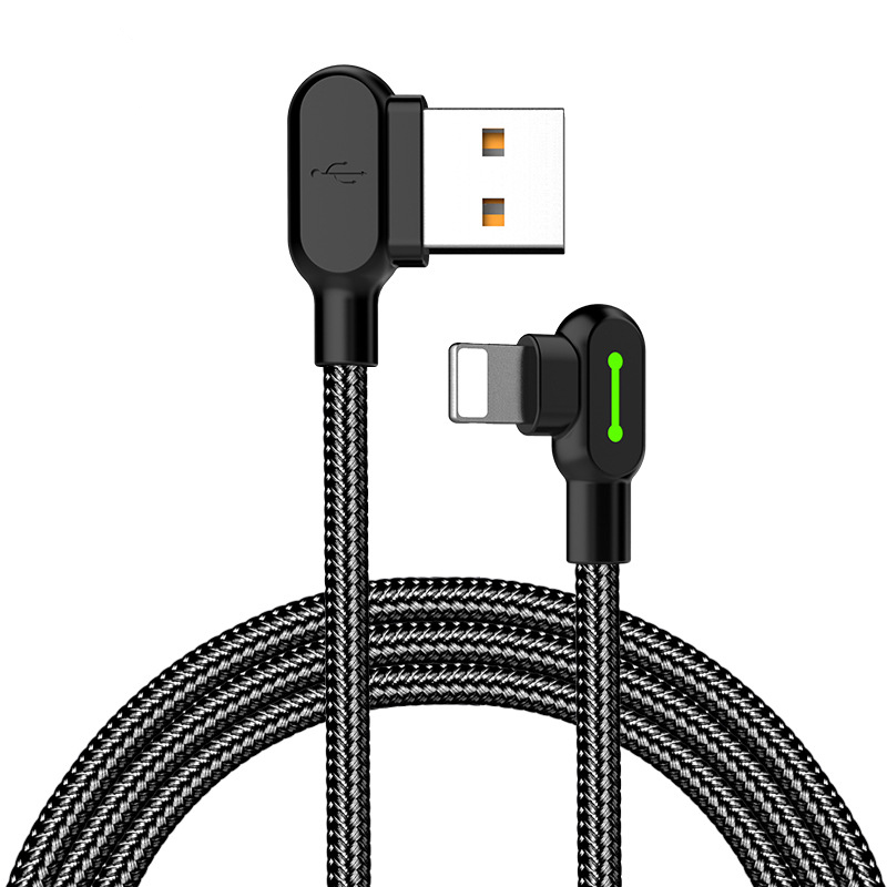 Double-Sided Elbow Mobile Gaming Charging Cable with LED Light - 第 4/6 張圖片