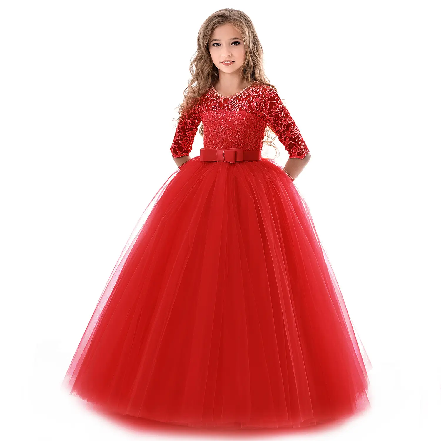 Children's Dress Princess Lace Net Gauze Puffy Group