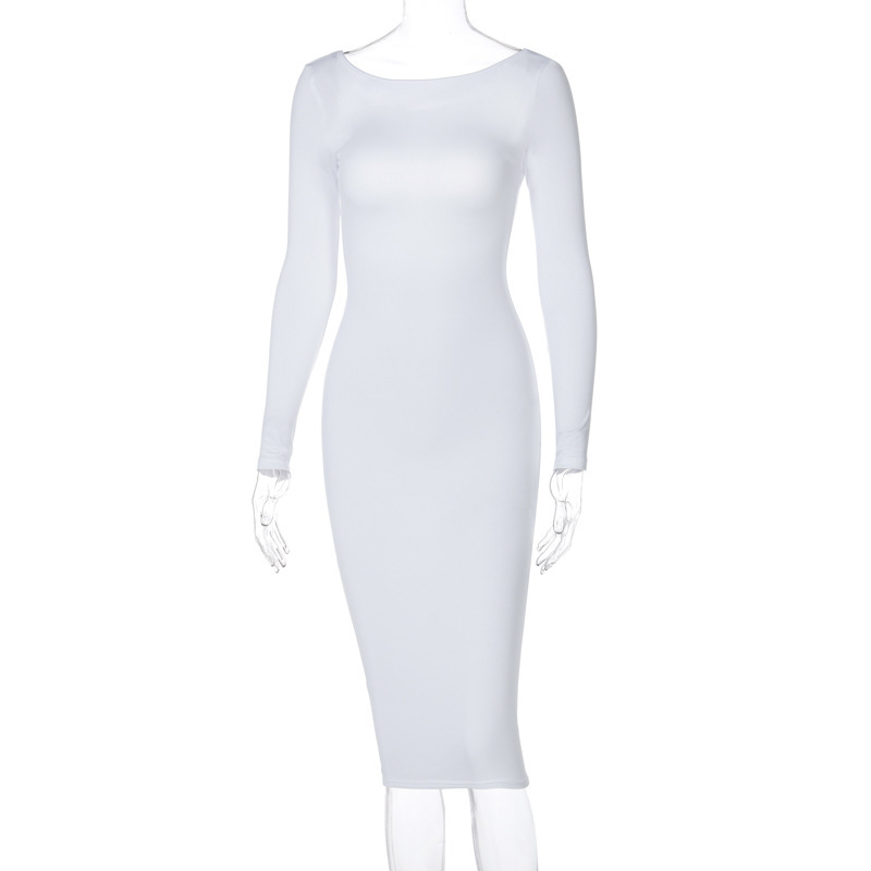 Cryptographic Spring Sexy Backless Midi Dresses White - Shop at LoveMi