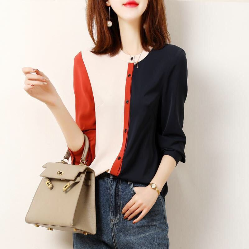 Round Neck Cardigan Casual Fashion Western Style Shirt