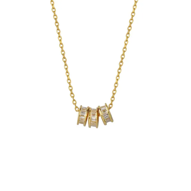 Simple Design 925 Geometric Ring Necklace Simple Design Gold - Shop at LoveMi