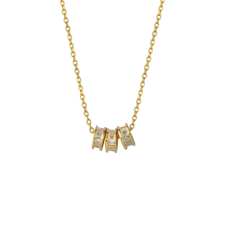 Simple Design 925 Geometric Ring Necklace Simple Design - Gold