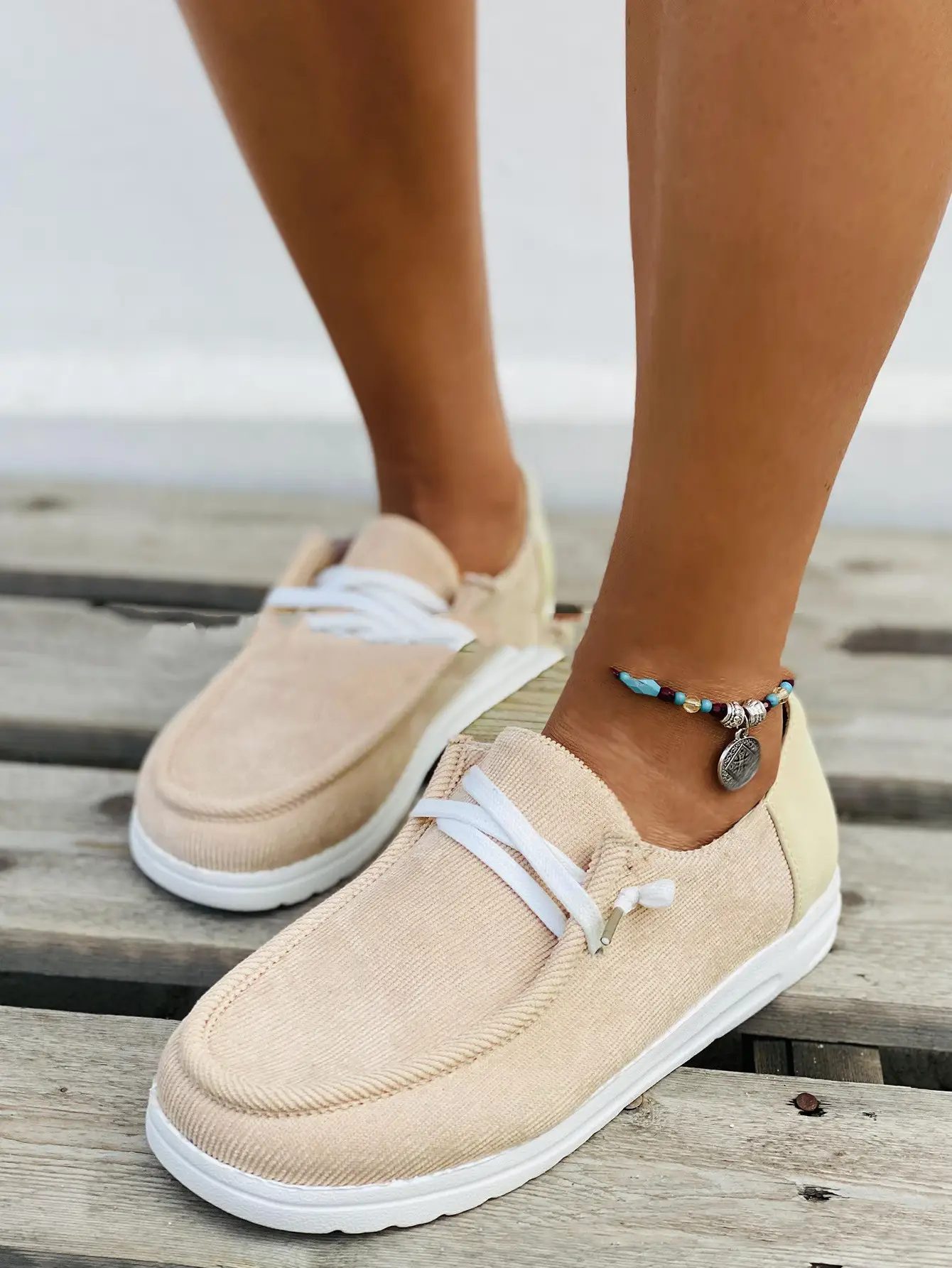Round Toe Low Cut Wick Casual Flat Heel Women's Shoes