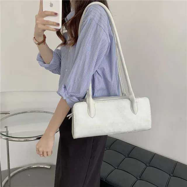 New Korean Niche Design Net Red Wild Retro Ins One Shoulder Armpit Bag White - Shop at LoveMi