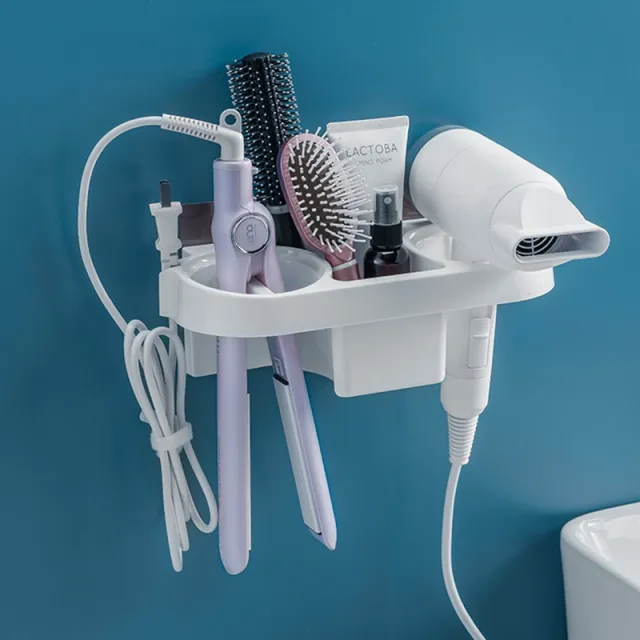 Hands Free Hair Dryer Holder Storage Box Curling Iron Shelf For Bathroom Organizer Storage Rack Bathroom Accessories Set Home - Shop at LoveMi