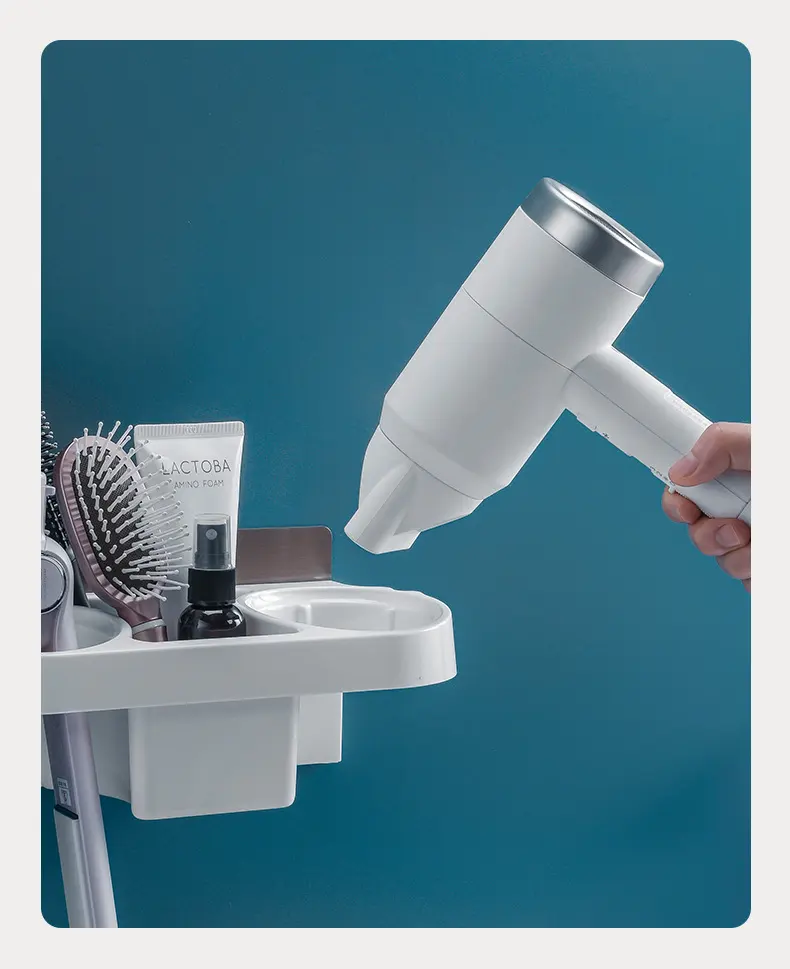 Hands Free Hair Dryer Holder Storage Box Curling Iron