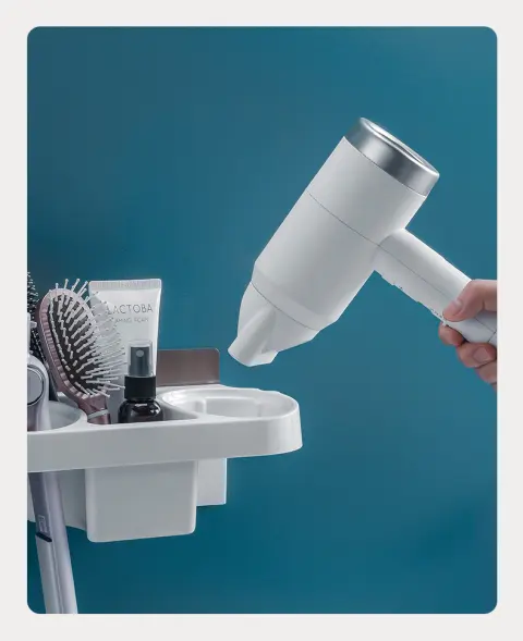 Hands Free Hair Dryer Holder Storage Box Curling Iron