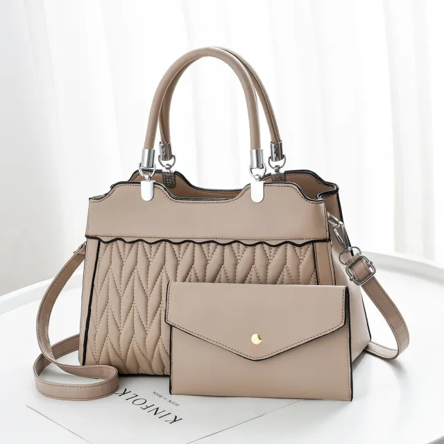 New Embroidery Thread Letters Fashion Picture Mother Bag Shoulder Messenger Bag Khaki - Shop at LoveMi