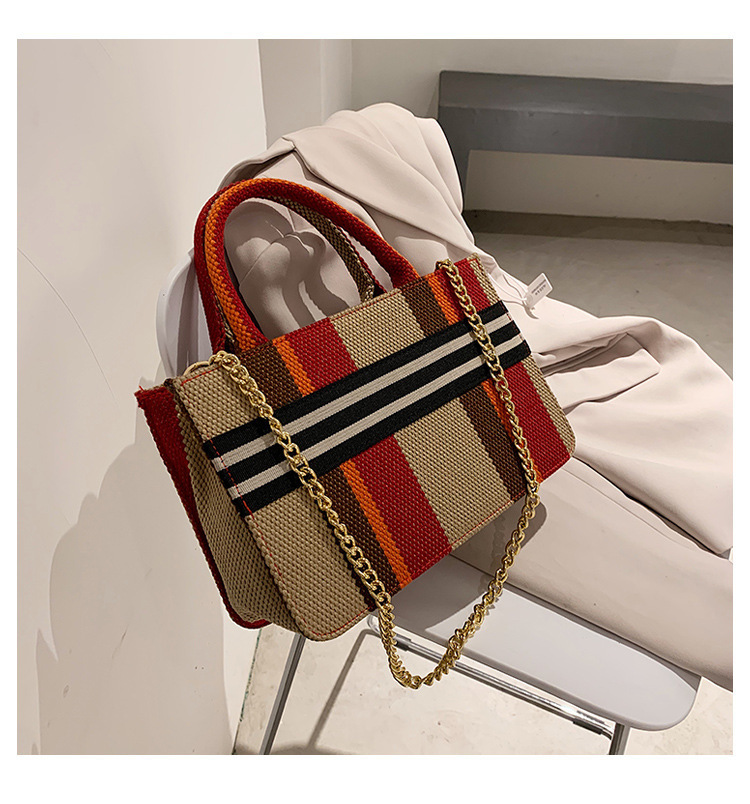 Title 1, New Trendy Simple Commuter Bag Striped Plaid Si...