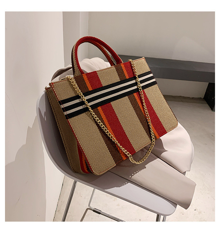 Title 4, New Trendy Simple Commuter Bag Striped Plaid Si...