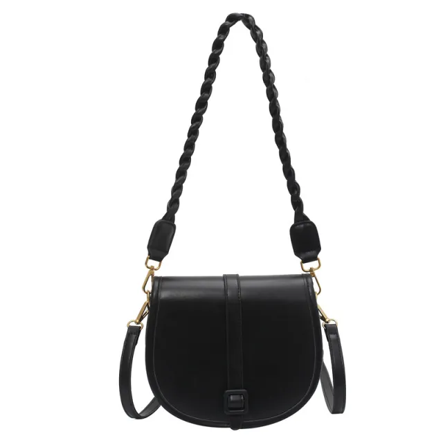 Fashion Texture Western Style Crossbody Net Red Retro Saddle Bag Black - Shop at LoveMi