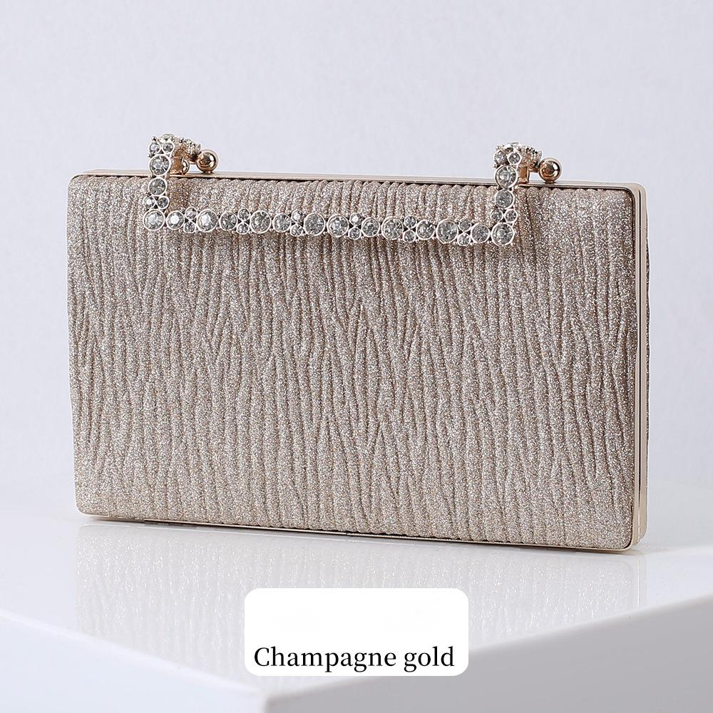 Pleated evening bag Champagne - Shop at LoveMi