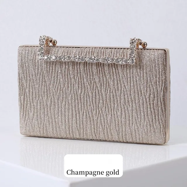 Pleated evening bag Champagne - Shop at LoveMi