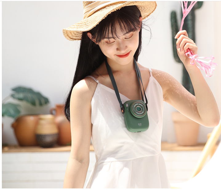 Hanging Neck Fan, Lazy Waist Hanging Camera Mini Fan Creative, Portable USB Handheld Fan New