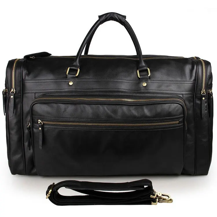 High-Capacity Leather Travel Bag in the First Layer