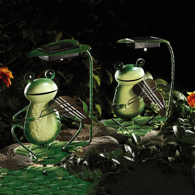 Solar Lamp Outdoor Lawn Ground Plug Frog Garden Decoration