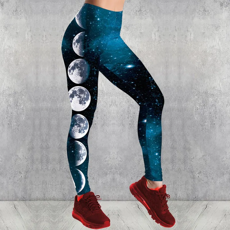 Star Moon Fitness Leggings Sports Yoga Pants - Lunar Eclipse-L