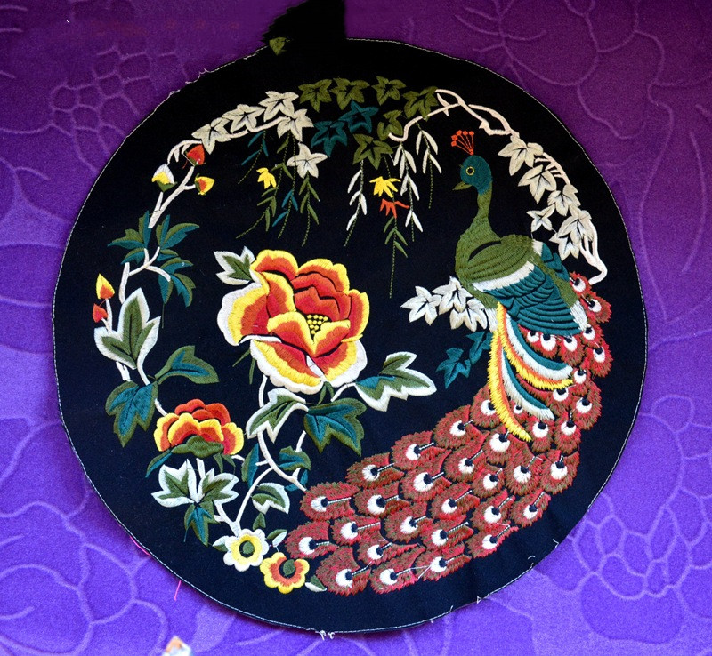 Embroidery Patch Cloth Stickers, Round Luggage, Clothing Accessories, Ethnic Style Cloth Stickers