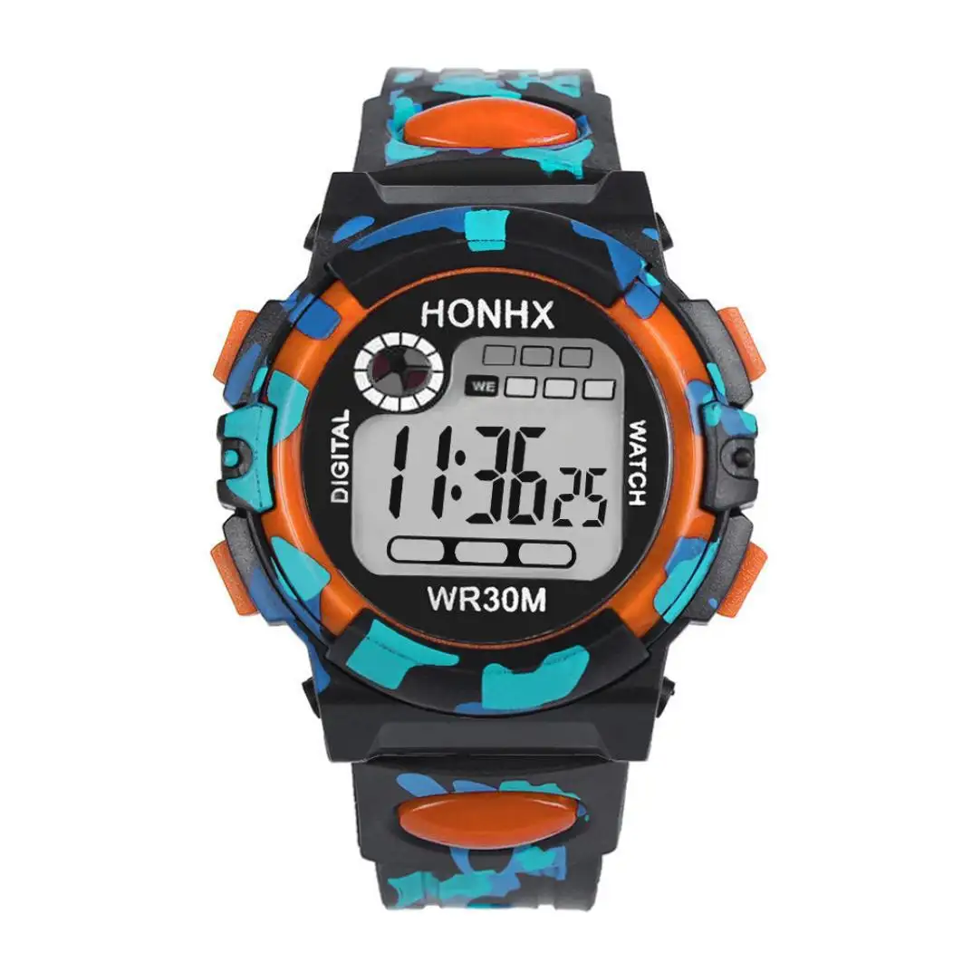 Digital Chronograph Calendar Waterproof One-eye Camouflage Sports