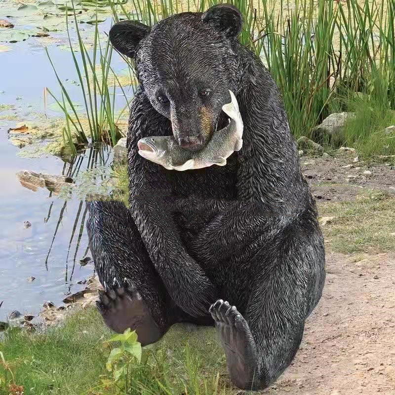 Bear eats fish