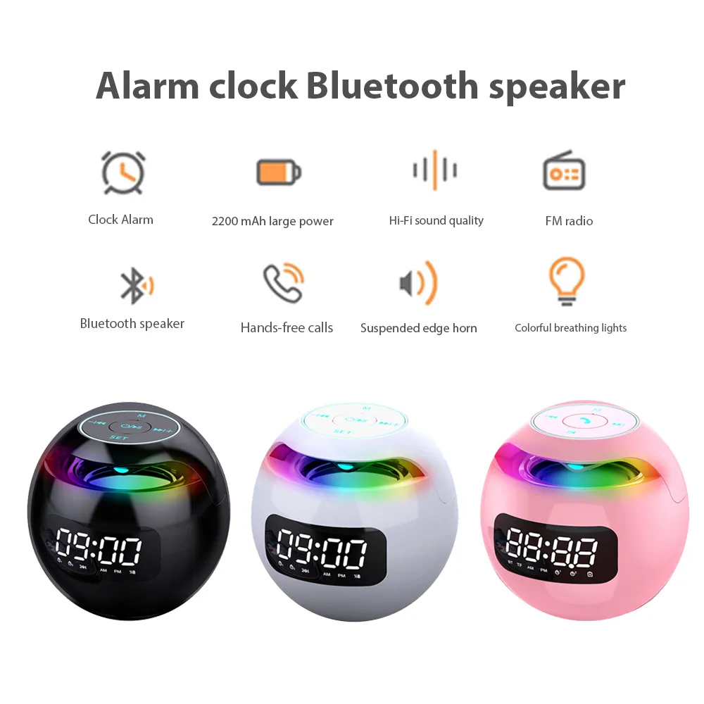 New Portable Wireless Alarm Clock Bluetooth Speaker – image 5