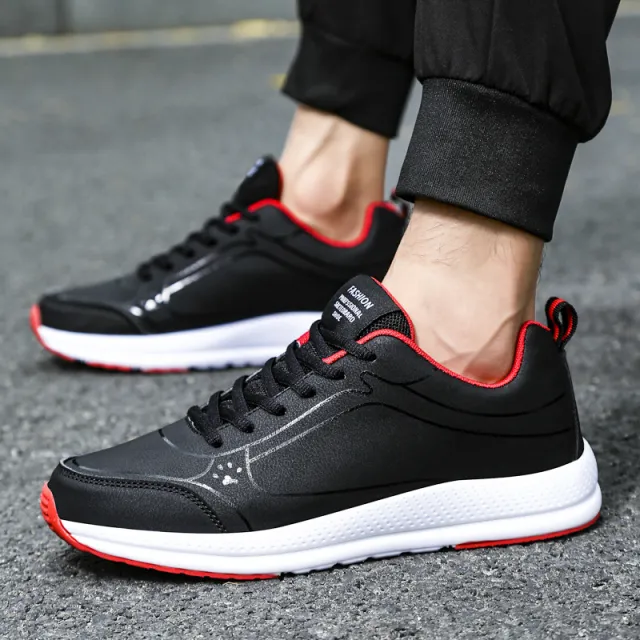 Leather Casual Men's Running Shoes White - Shop at LoveMi