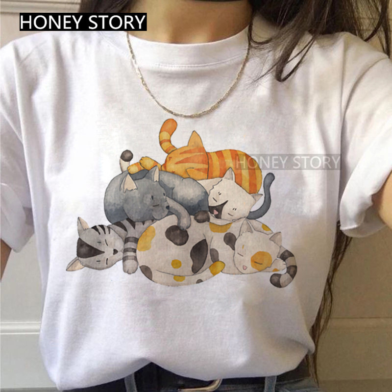 Summer Cute Cartoon Cat Instagram Trend Simple Fashion
