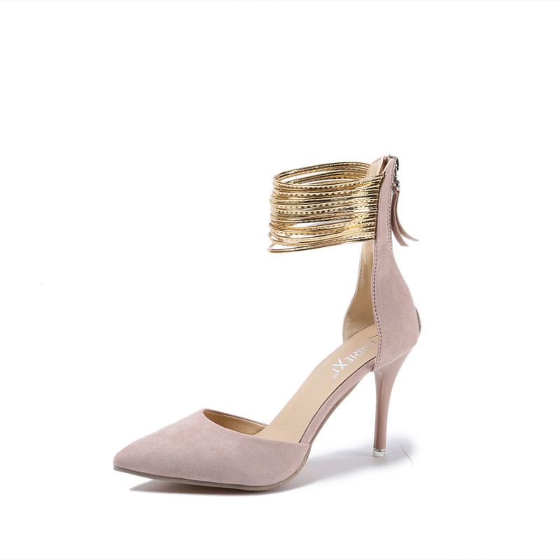 Pointed Toe Single Shoes Stiletto High Heel Sandals Women's Shoes Pink - Shop at LoveMi