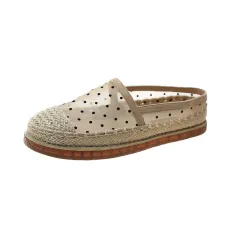 Korean Edition Fashion Flat Bottom Breathable Mesh With A Slip-On Women'S Single Shoe - Apricot - View 1