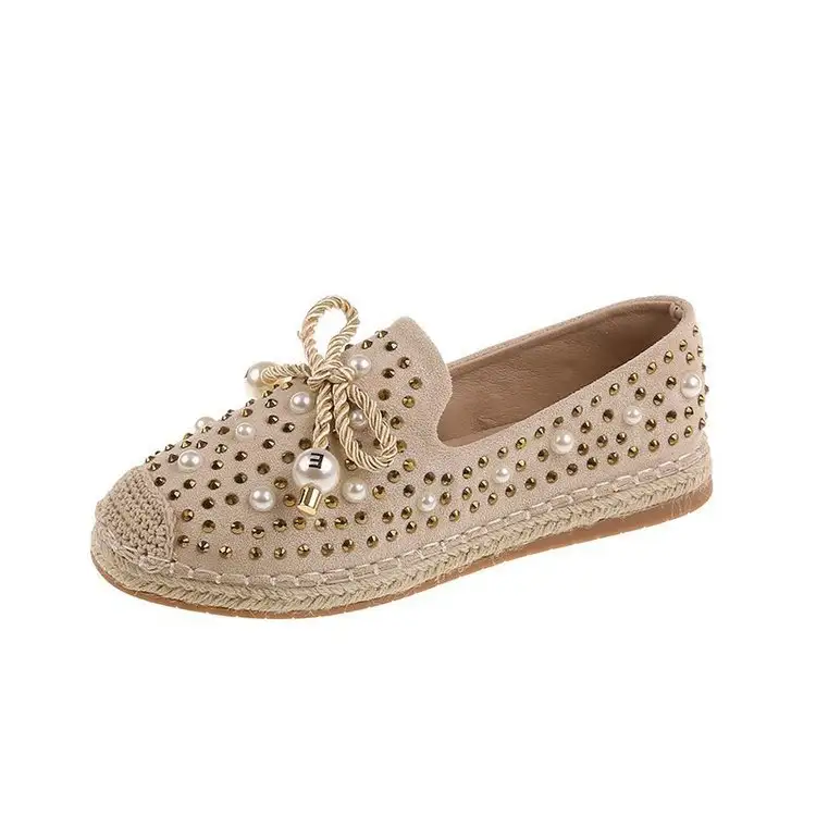New Round-Toe Lace-Up Bow-Knot Flat Shoes