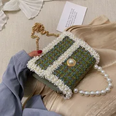 Chain Bag Personalized Girl Messenger Bag Leisure Shoulder - Green - View 1