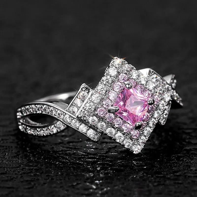 Creative Cross-wound Diamond Zircon Ring