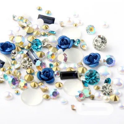 3D Nail Rhinestones Rose Jewelry Diamond DIY Gems Charming Mix Crystal Nail Art Decorations Gel Glitter Nail Accessories G - Shop at LoveMi