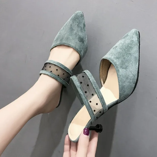 High Heeled Sandals And Thin Heeled Slippers Green - Shop at LoveMi