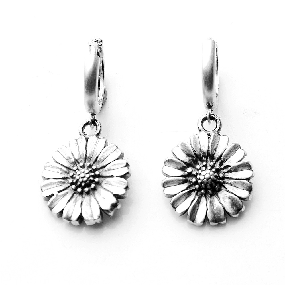 Heitai Silver S925 Pure Silver Sunflower Earrings