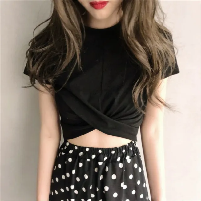Korean Version Of The New Loose Students Pure Color Blouse Black And White Women Black - Shop at LoveMi