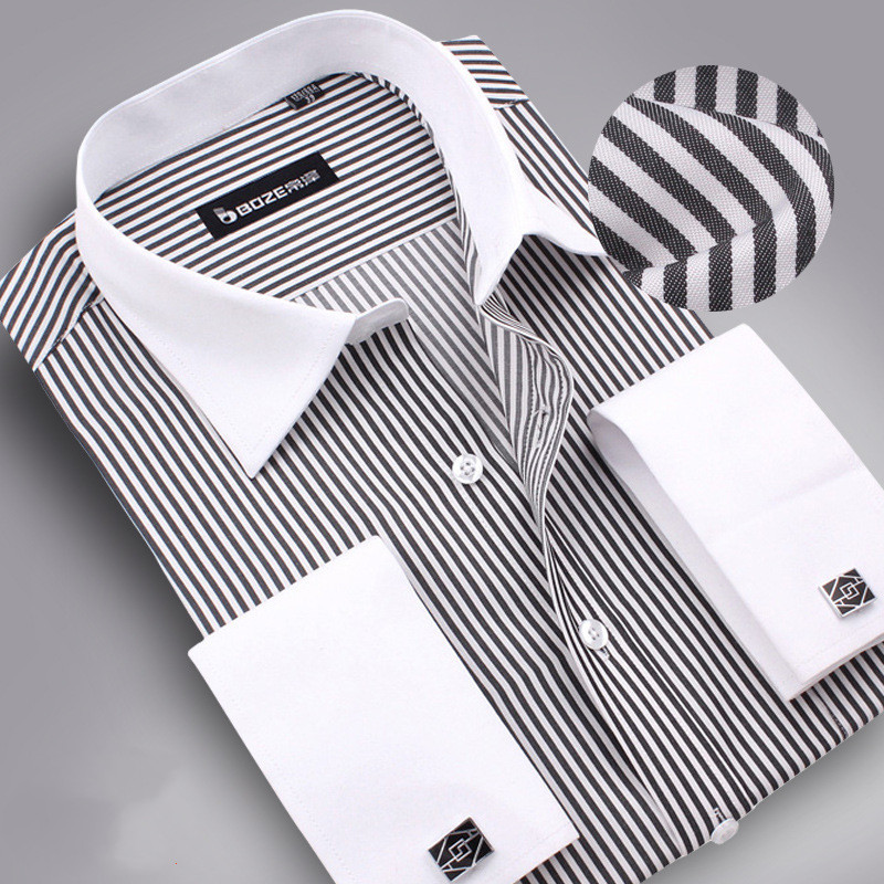 Title 7, Camicia a maniche lunghe da uomo con gemelli fr...