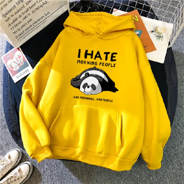 Korean Version Of The Hooded Plus Velvet Sweater Yellow - Shop at LoveMi