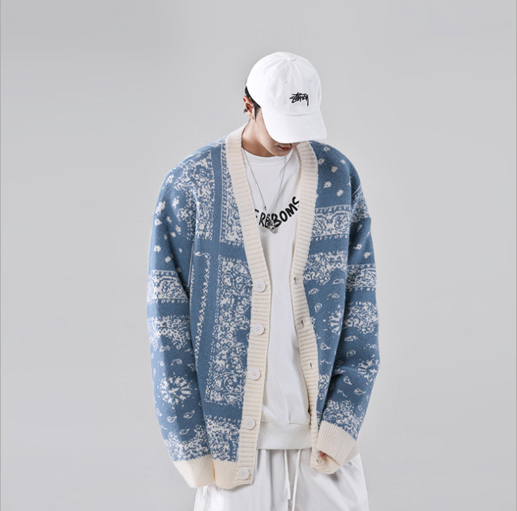 Retro Men'S Sweater Cardigan Autumn And Winter