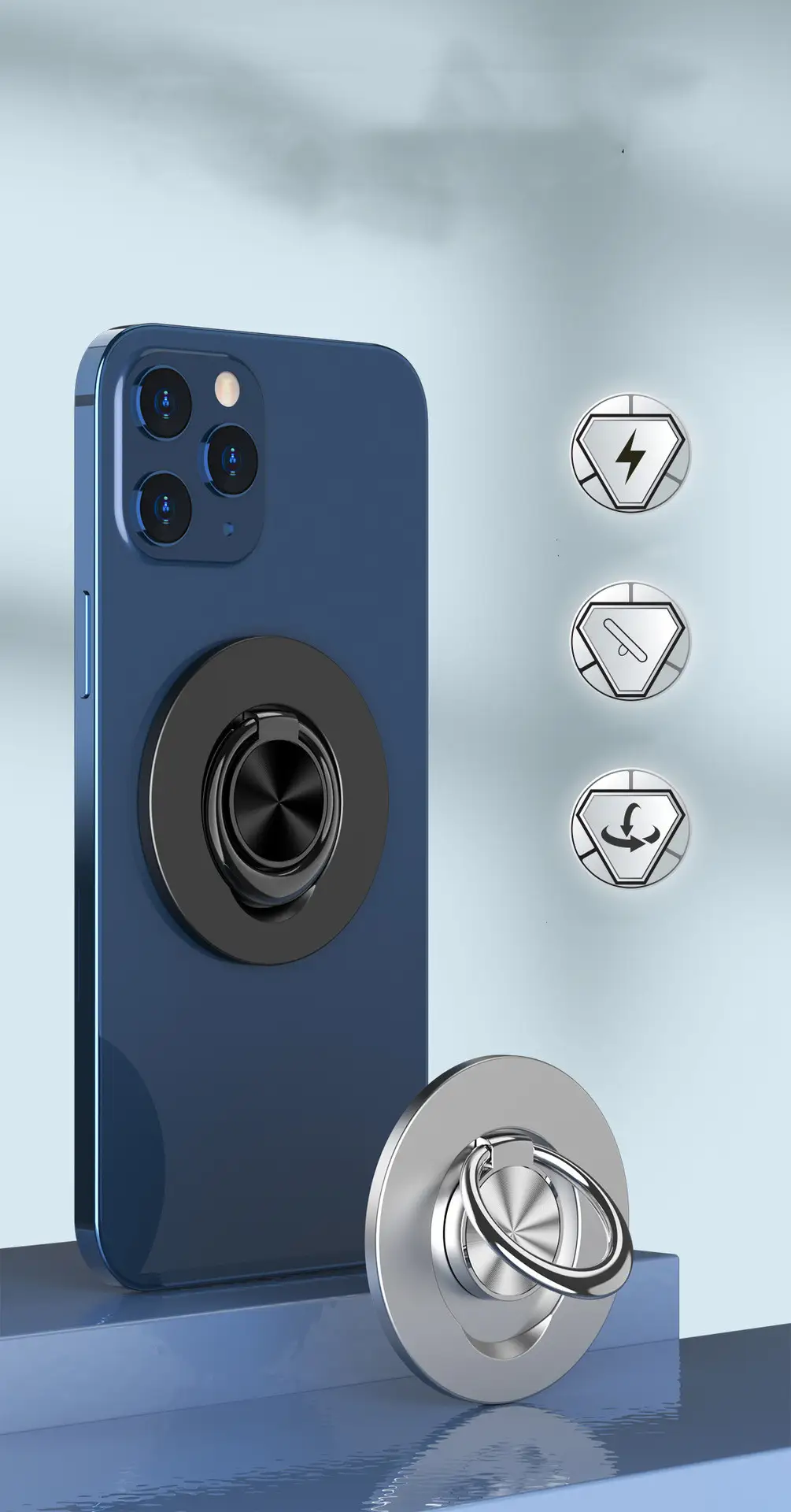 Mobile Phone Magnetic Ring Holder Suitable For Car Ring Buckle Gift Customized Logo Creative Hand Holder