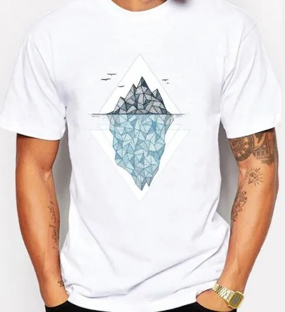 Natural Scenery Casual Simple Round Neck T Shirt White - Shop at LoveMi