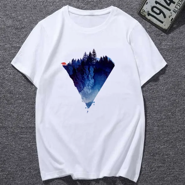 Natural Scenery Casual Simple Round Neck T Shirt T14005Style - Shop at LoveMi