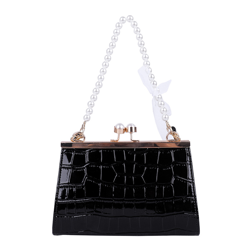 The New Trendy Fashion Korean Leisure All-Match Temperament Pearl Single-Shoulder Messenger Bag