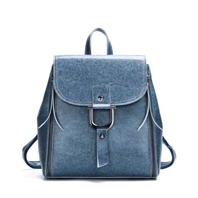 New Handbags,Trend, Oily leather, European and American Style, Multi function Shoulders, Versatile Blue - Shop at LoveMi