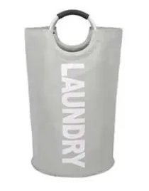 Portable Oxford Cloth Dirty Clothes Bag Light Grey - Shop at LoveMi