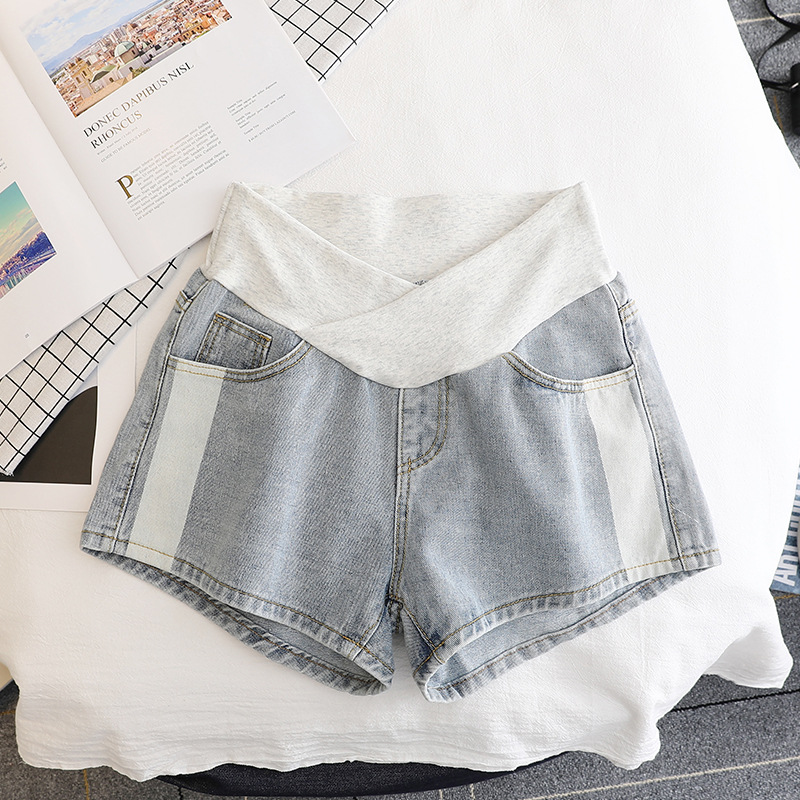 Wear Maternity Shorts, Mothers Wear Thin Denim Belly Lift Maternity Pants During Pregnancy 1 Style - Shop at LoveMi