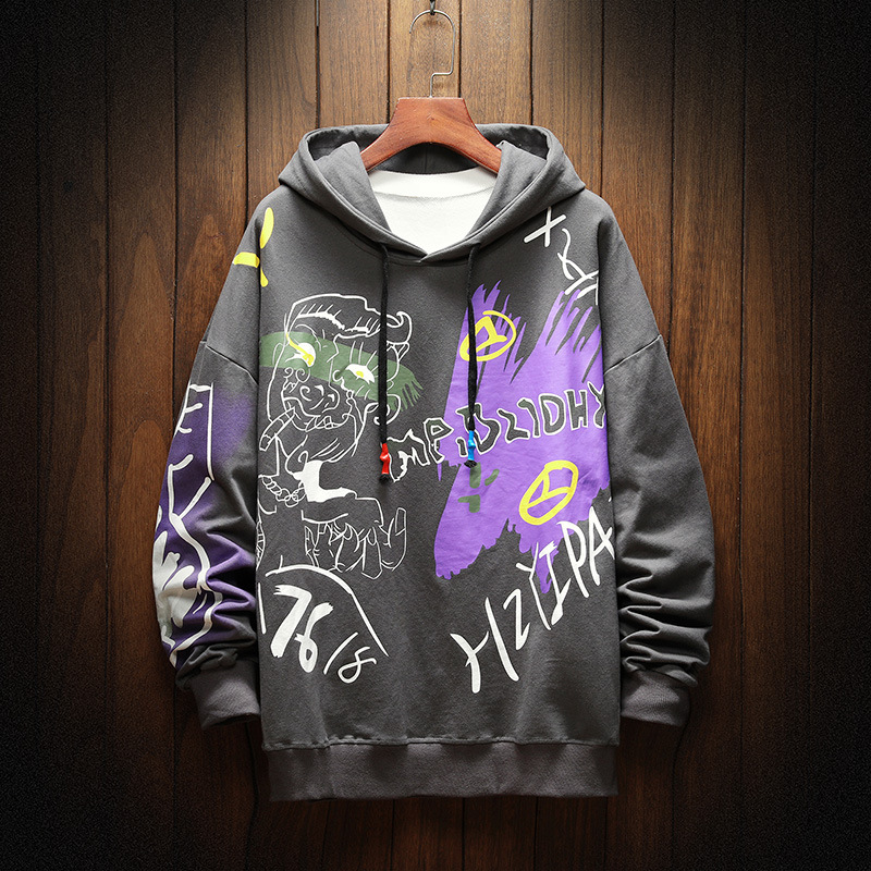 Graffiti Hooded Men'S Sports Youth Casual