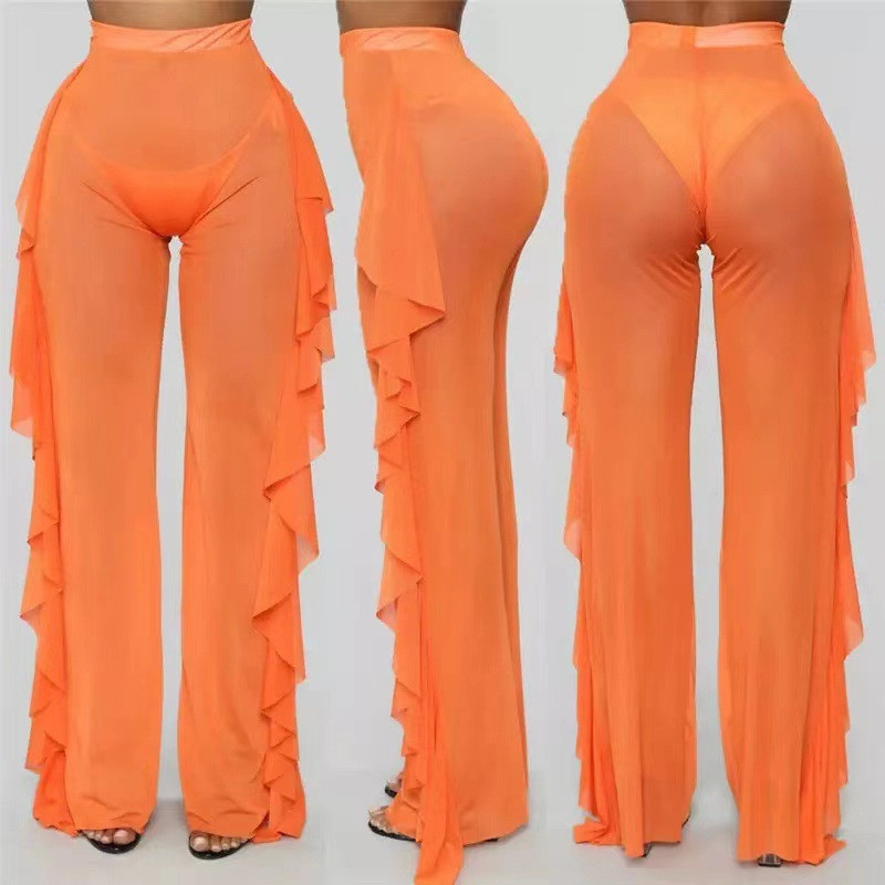 Title 3, Mesh Folds See-through Beach Pants Swimwear Pants