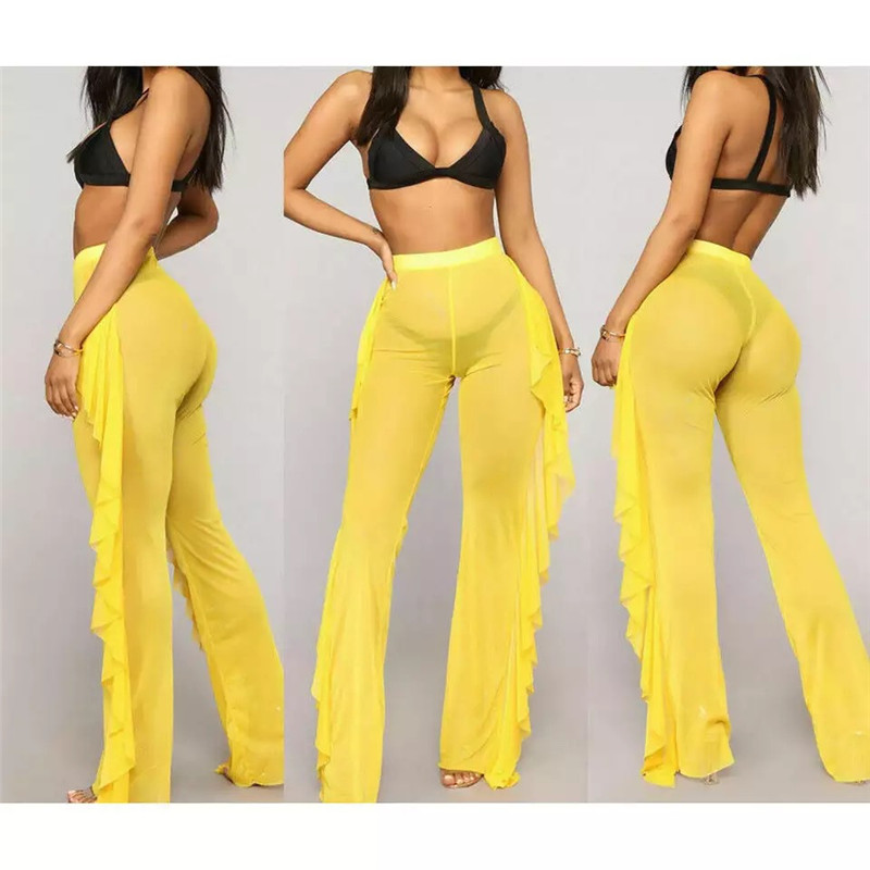 Title 9, Mesh Folds See-through Beach Pants Swimwear Pants