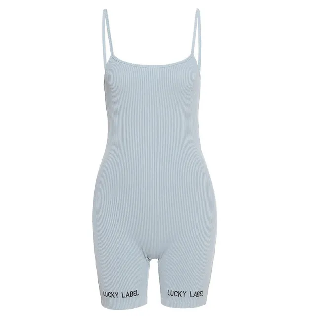 Sling Jumpsuit Shorts Women Running Sports Fitness Yoga Clothes Blue - Shop at LoveMi
